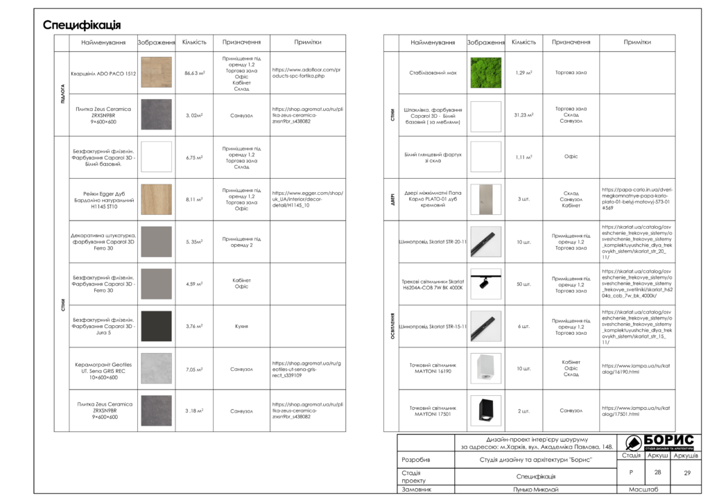 Дизайн проект шоуруму 29