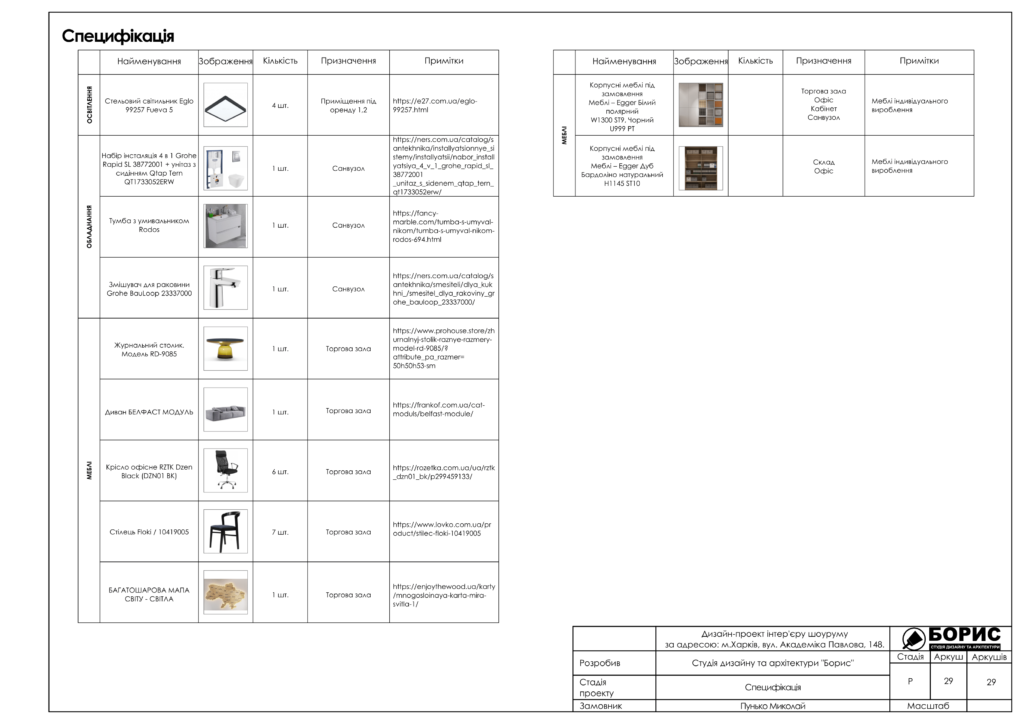 Дизайн проект шоуруму 30