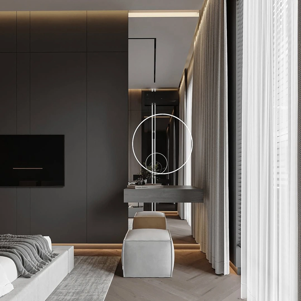 Дизайн спальни серый цвет декор