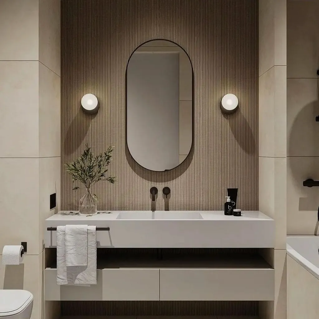 Дизайн ванной в современном загородном доме