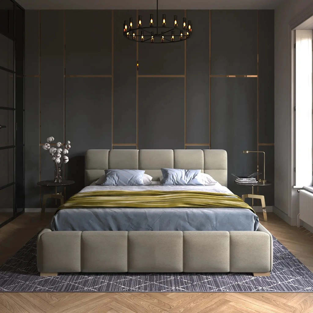 Двоспальне ліжко Dommino у світлих тонах