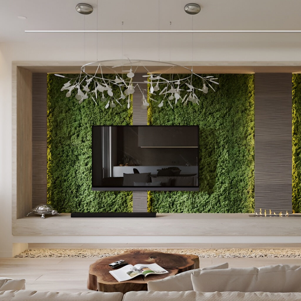 Дизайн-проект інтер'єру вітальні в екостилі