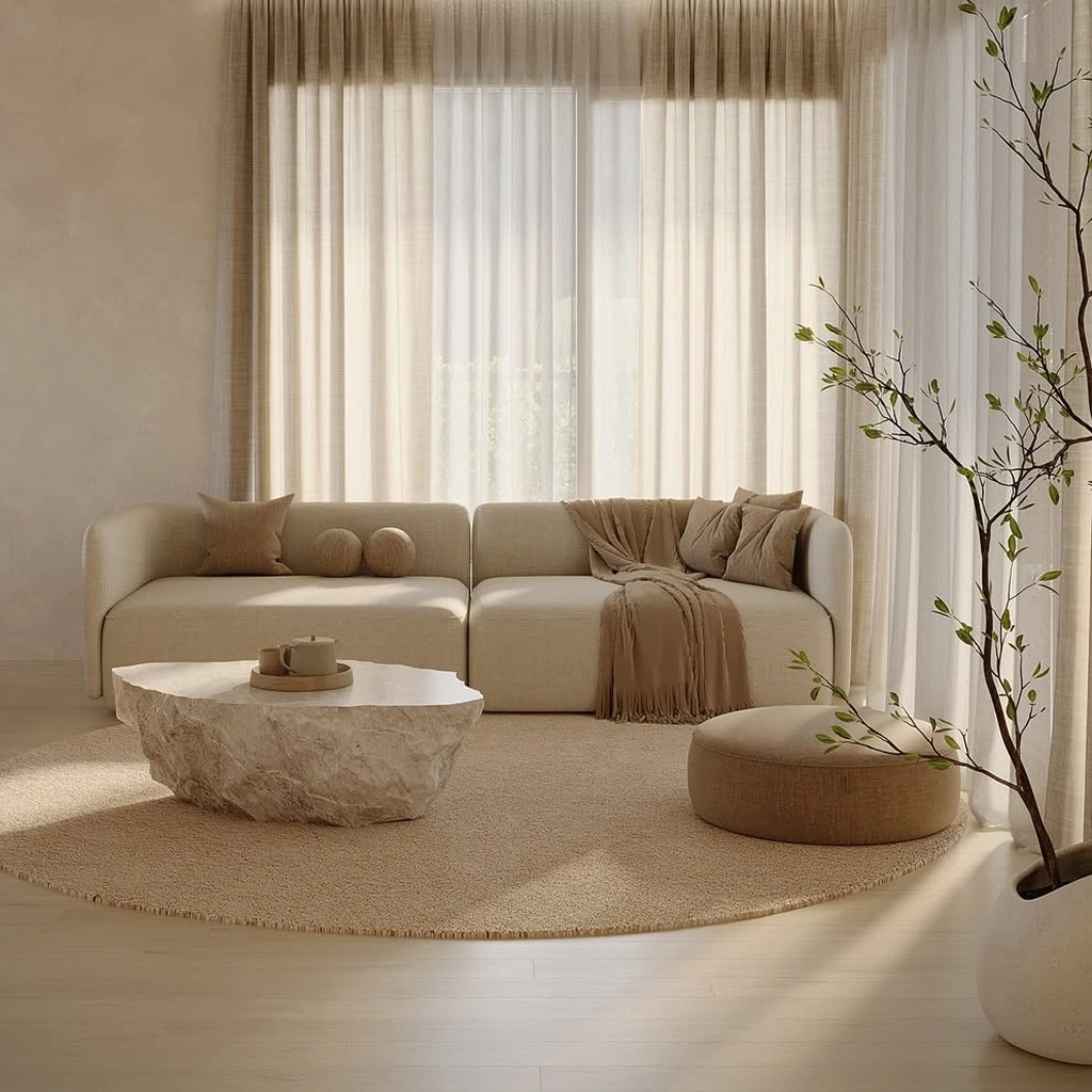 Экологичный интерьер с деревом