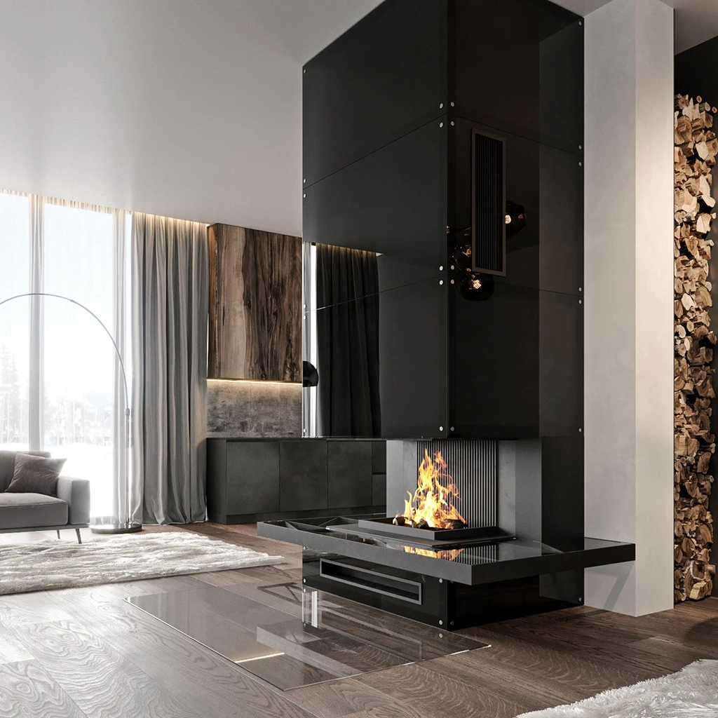 Гостиная с камином дизайн интерьера