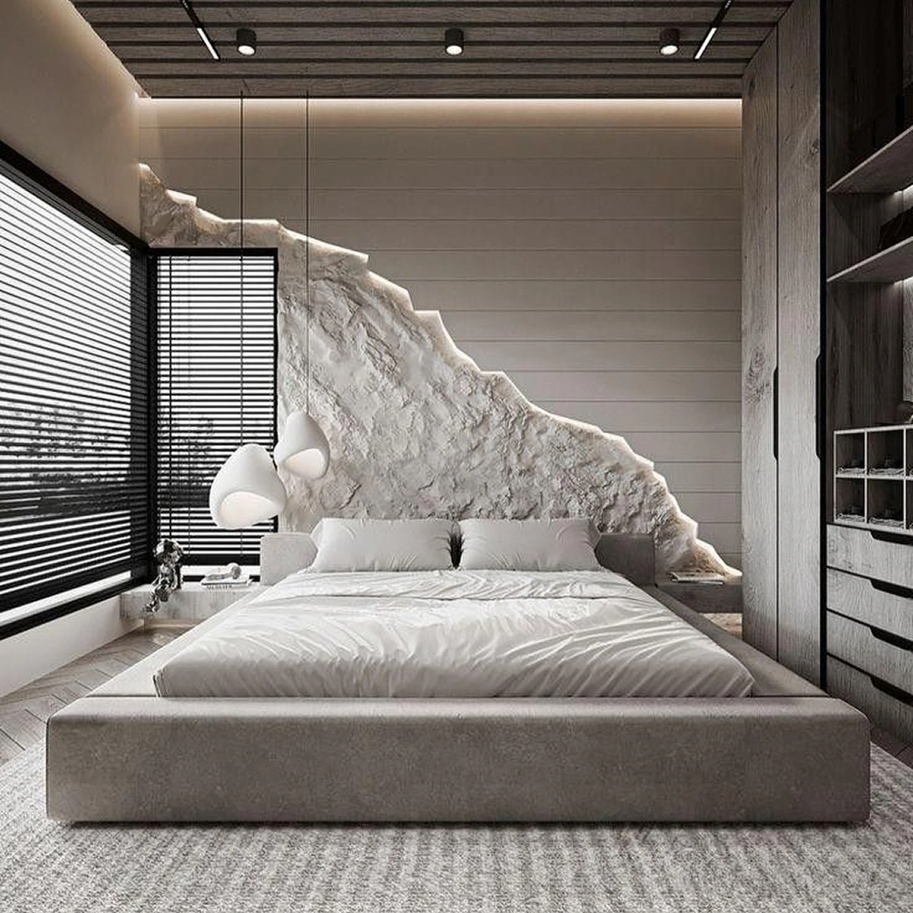 Интерьер спальни в стиле современный лофт