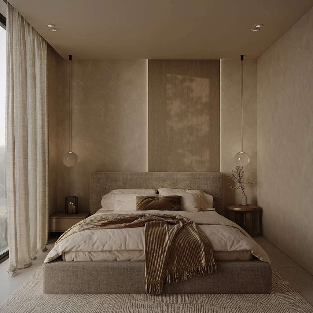 Интерьер в экостиле спальня