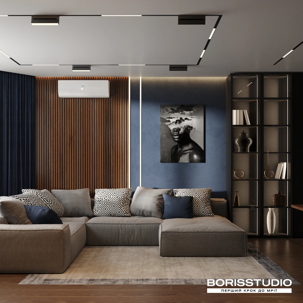 Інтер'єр вітальні лофт