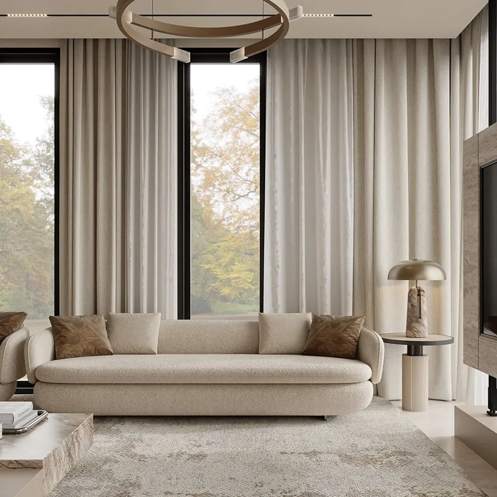 Інтер'єр вітальні в сучасному мінімалістичному стилі