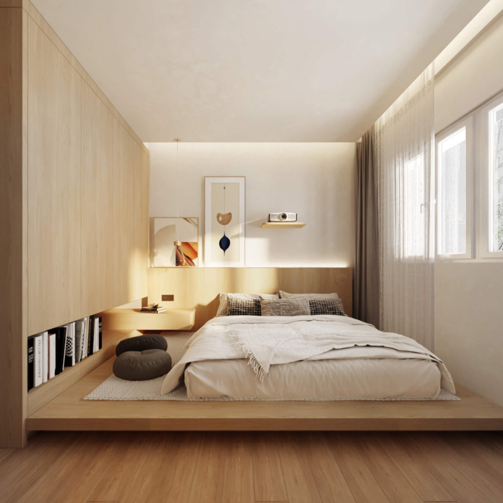 Дизайн інтер'єру спальні в японському стилі