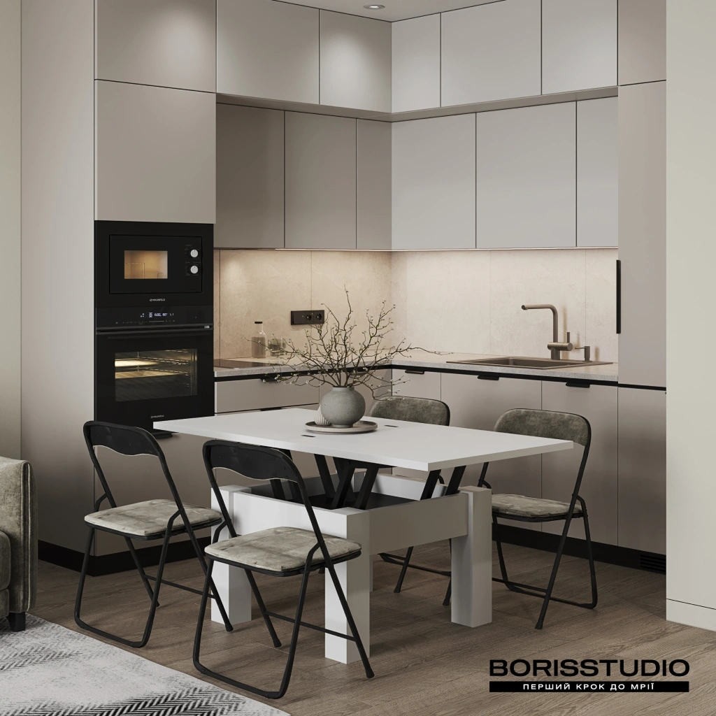 Кухня дизайн в сірому кольорі