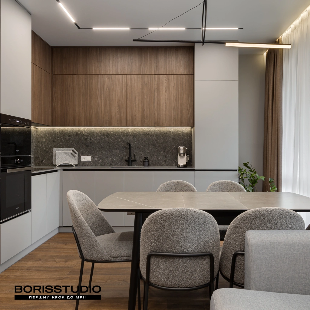 Кухня серый цвет дизайн