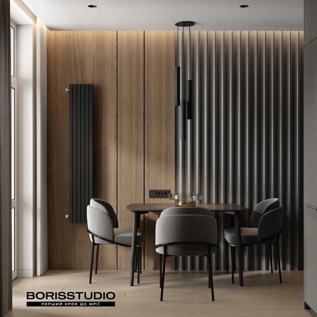 Кухня в сером цвете мебель