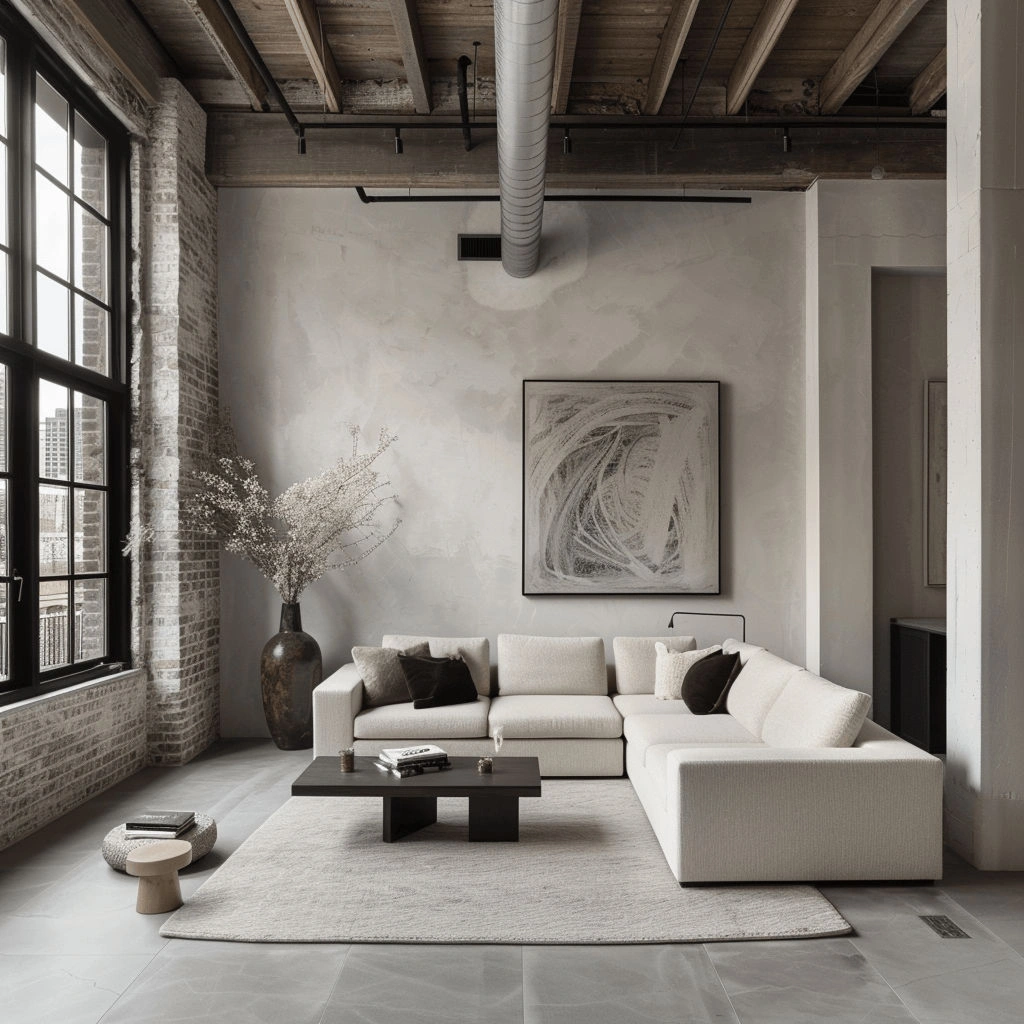 Лофт гостиная светлая