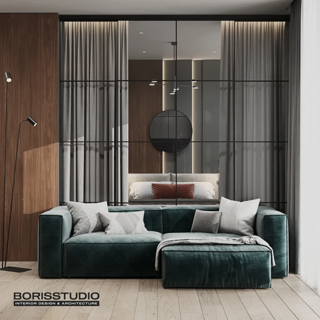 Лофт интерьер гостиной