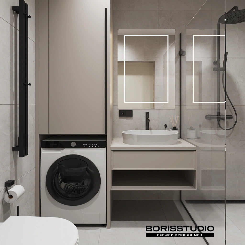 Мінімалізм ванної кімнати у світлих тонах