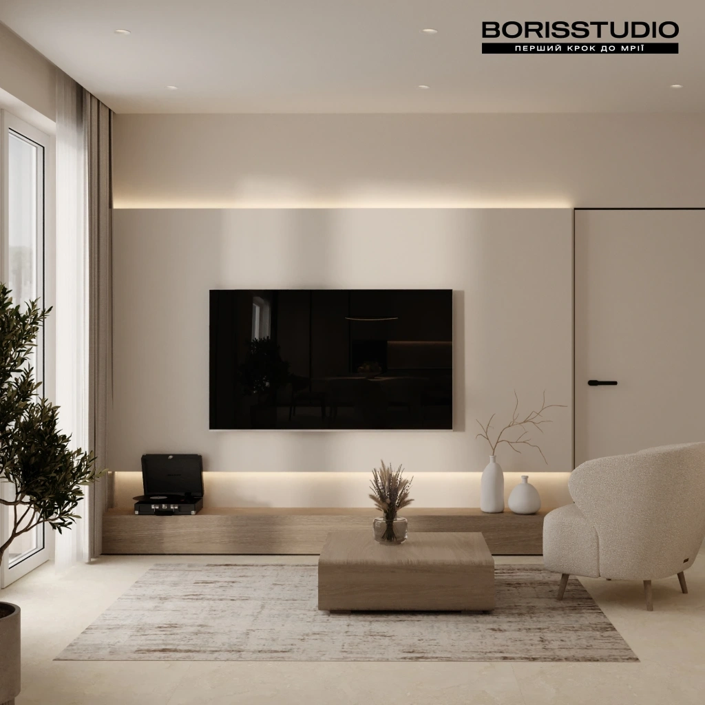 Підлога у вітальні в стилі мінімалізм