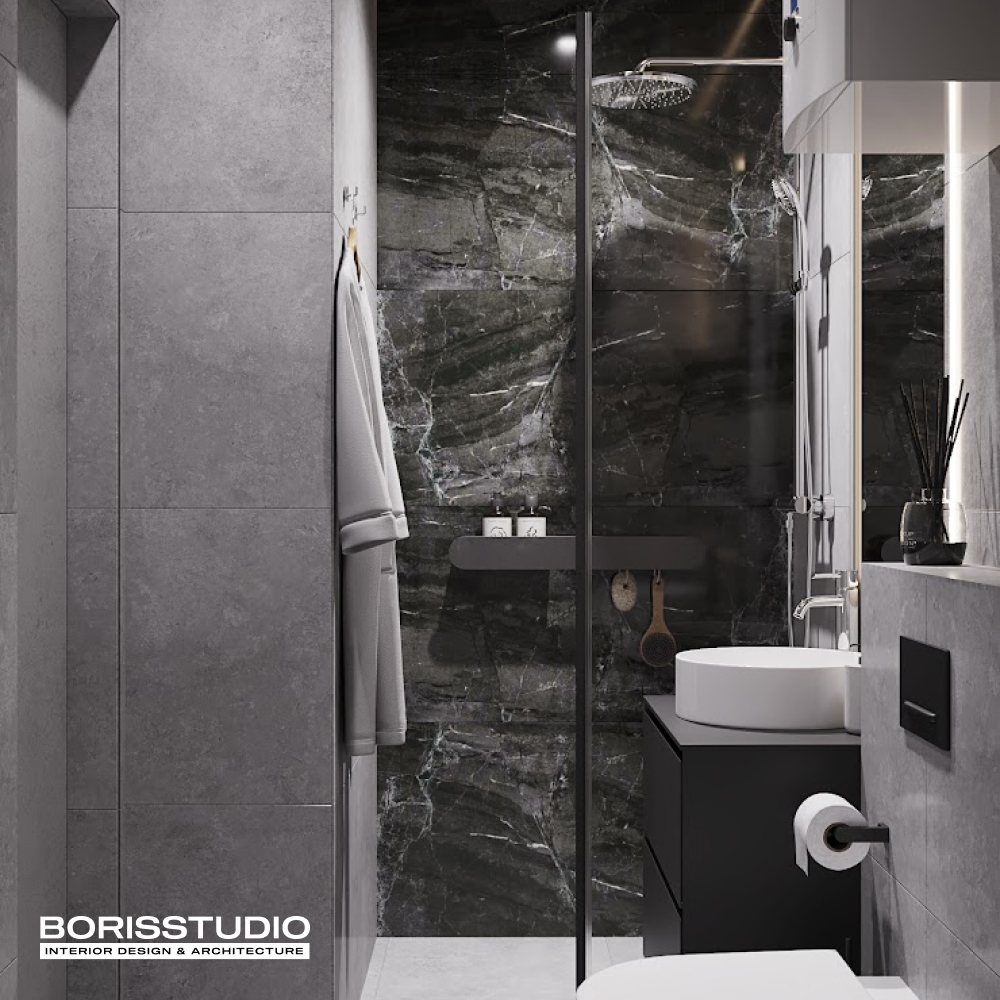 Дизайн інтер'єру ванної кімнати в ЖК Поділ Плаза