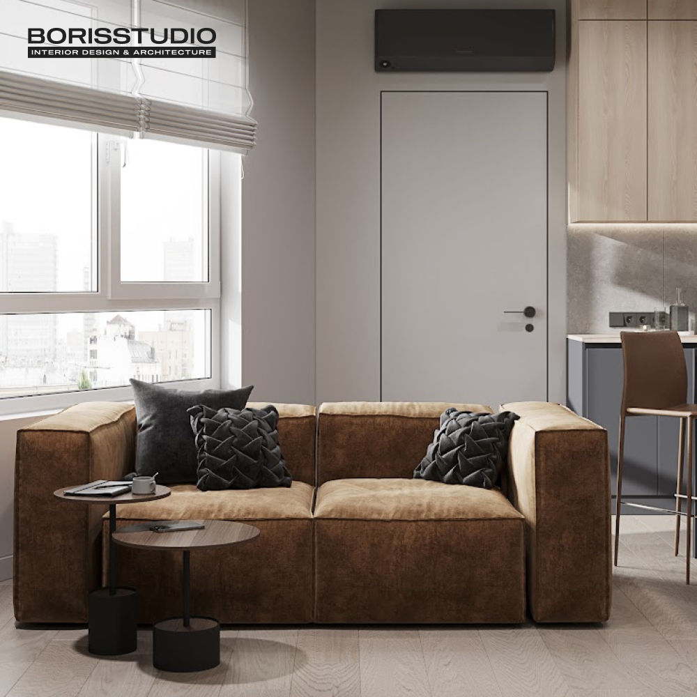 Дизайн інтер'єру вітальні в ЖК Поділ Плаза