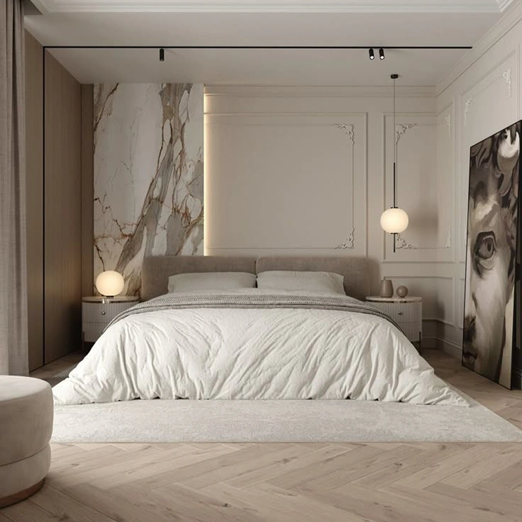 Пол в спальне в стиле модерн