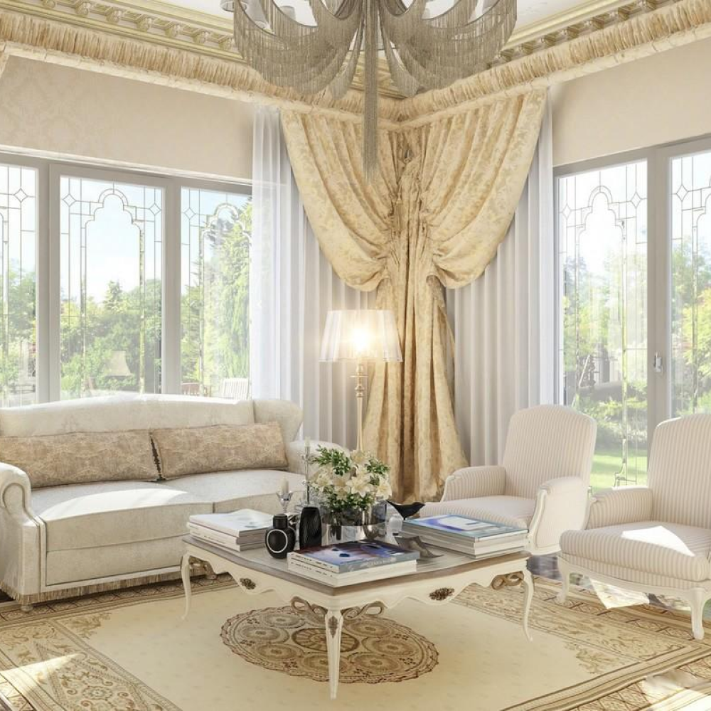 Дизайн інтер'єру вітальні в стилі прованс