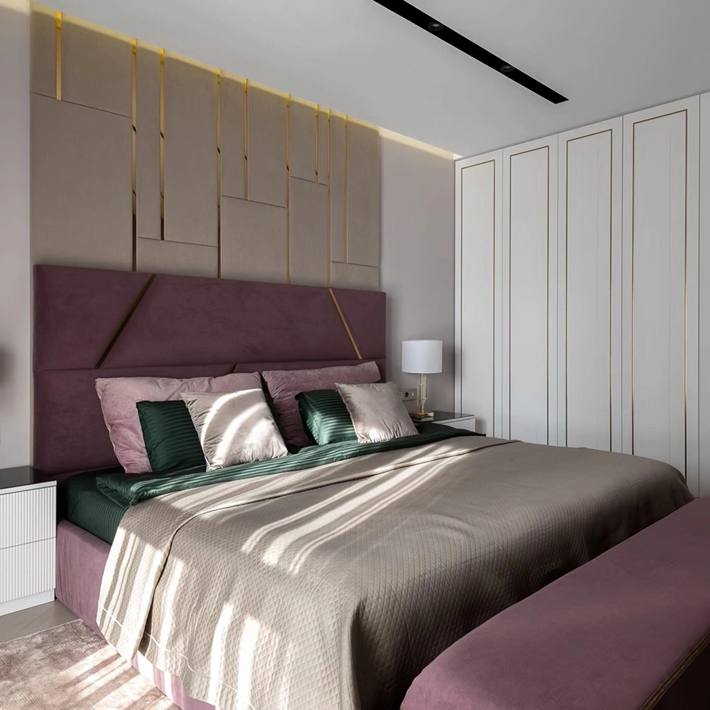 Современная кровать Donna с обивкой из велюра