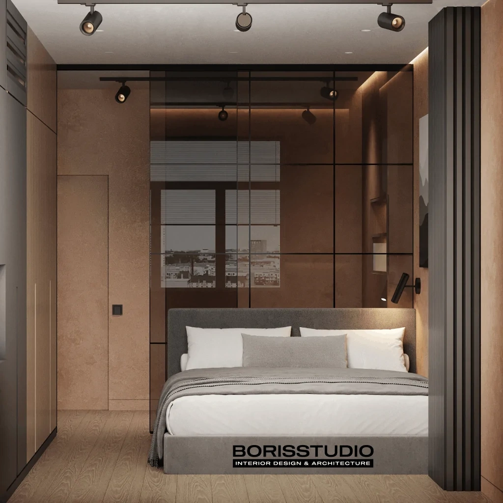 Современный лофт интерьер спальни