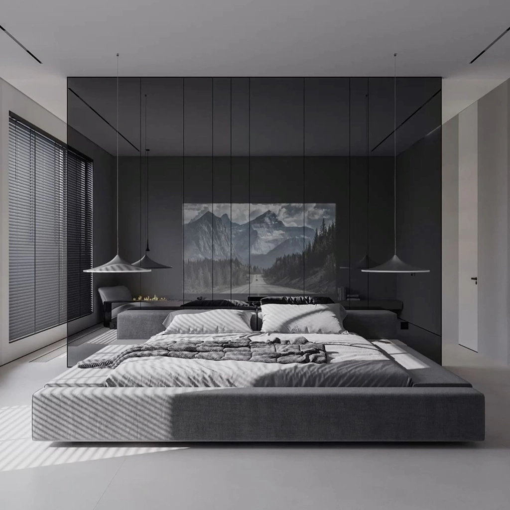 Спальня в темно сірих відтінках