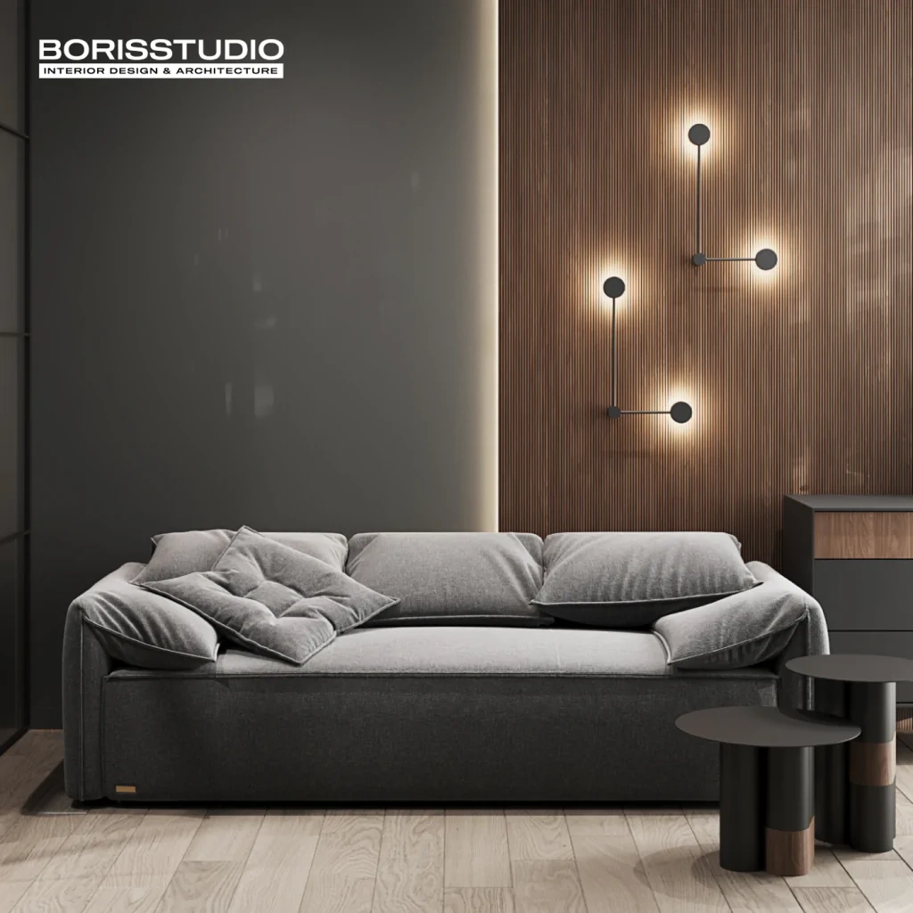 Стиль лофт гостиная