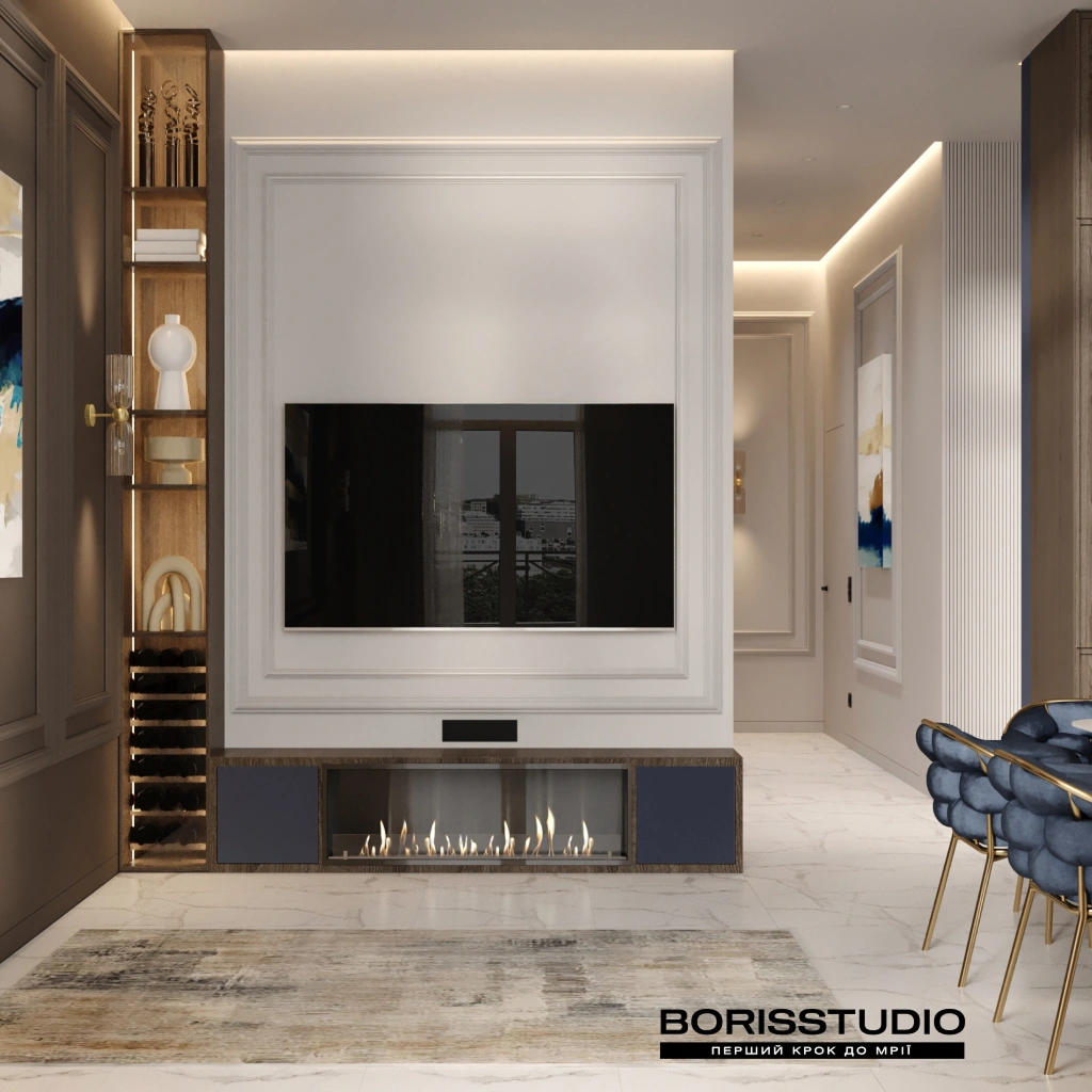 Стили интерьера гостиной с камином