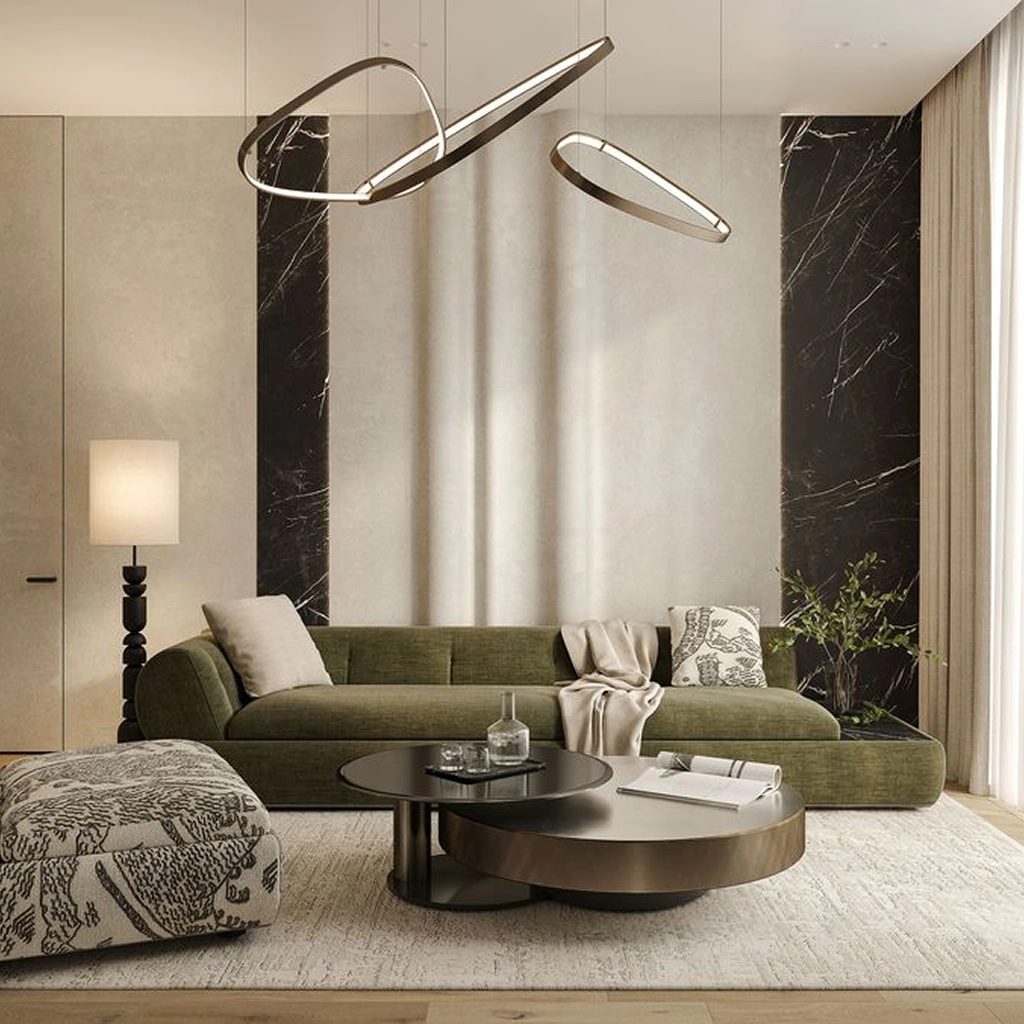 Светильники в интерьере в стиле модерн