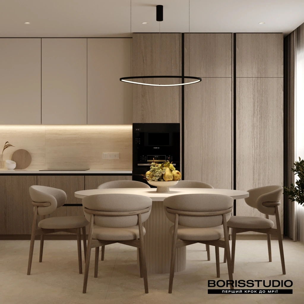 Светлая кухня в стиле минимализм