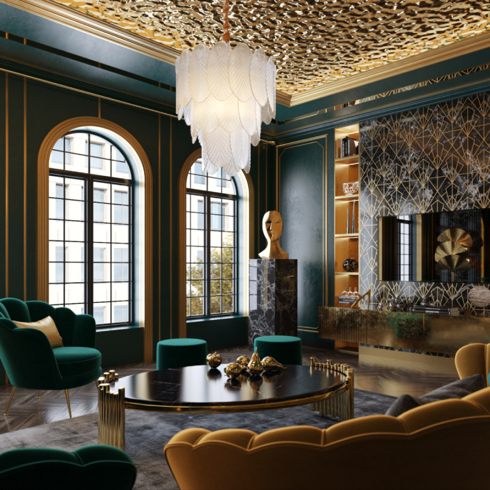 Дизайн-проект вітальні в стилі арт-деко