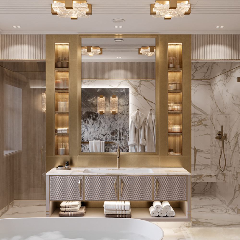 Дизайн-проект інтер'єру ванної кімнати у стилі арт-деко