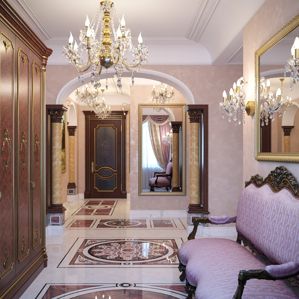 Передпокій у дизайні інтер'єру бароко