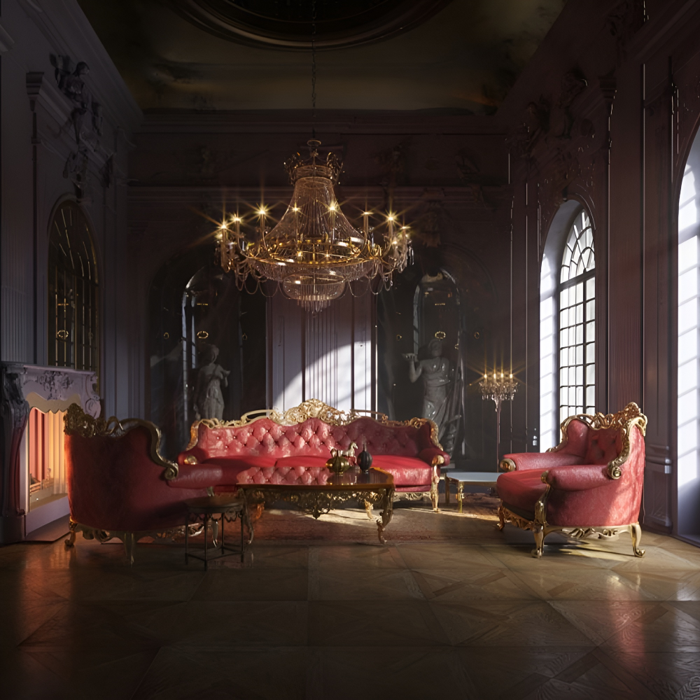 Вітальня в дизайні інтер'єру бароко