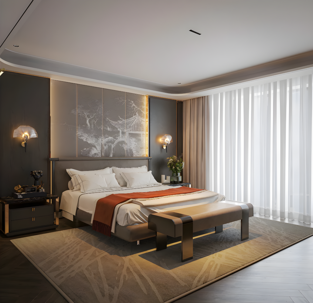 Дизайн-проект спальні у китайському стилі №6