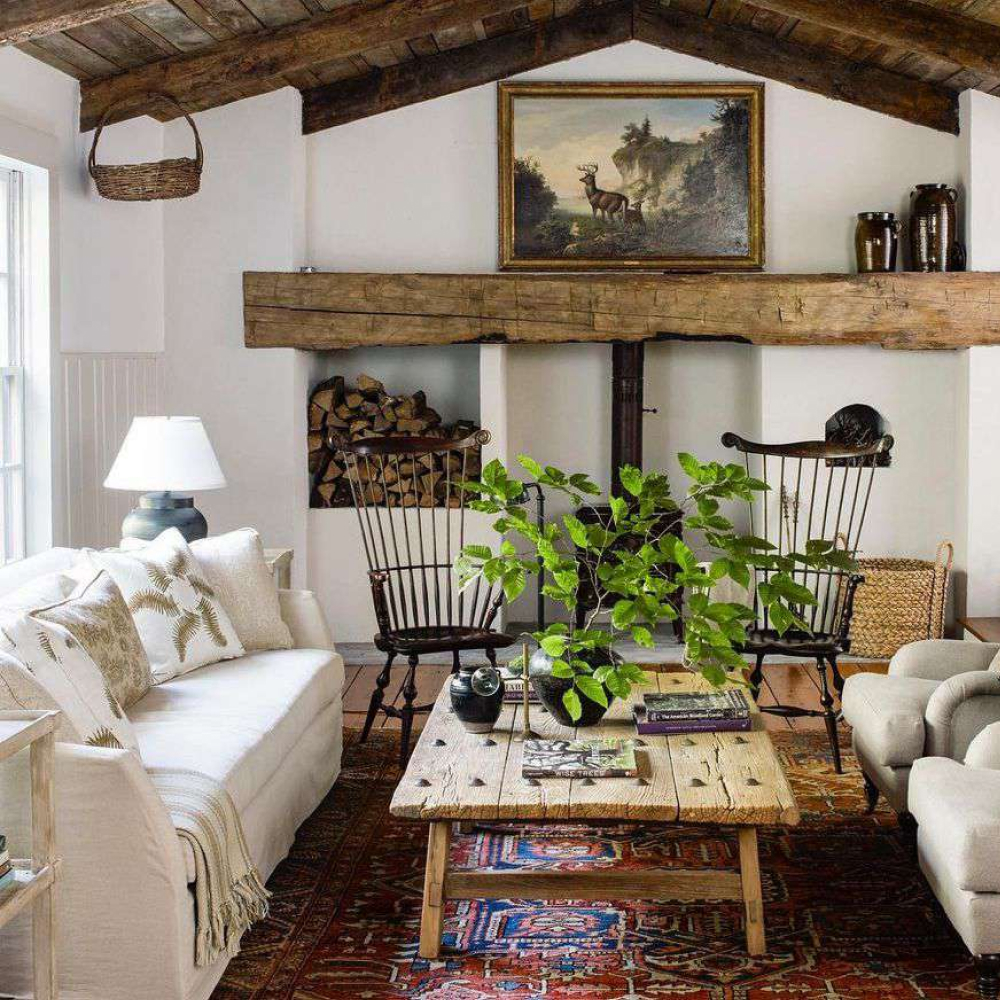 Інтер'єр вітальні в стилі кантрі