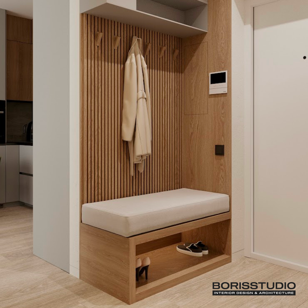 Дизайн интерьера прихожей загородного дома в современном стиле