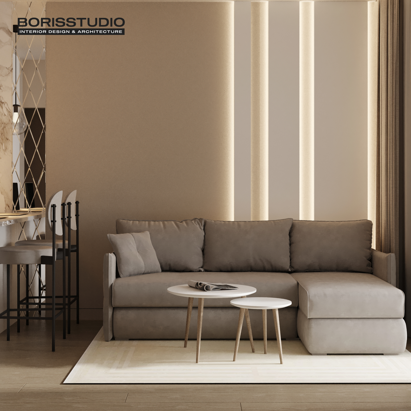 Дизайн інтер’єру квартири-студії у Києві №1