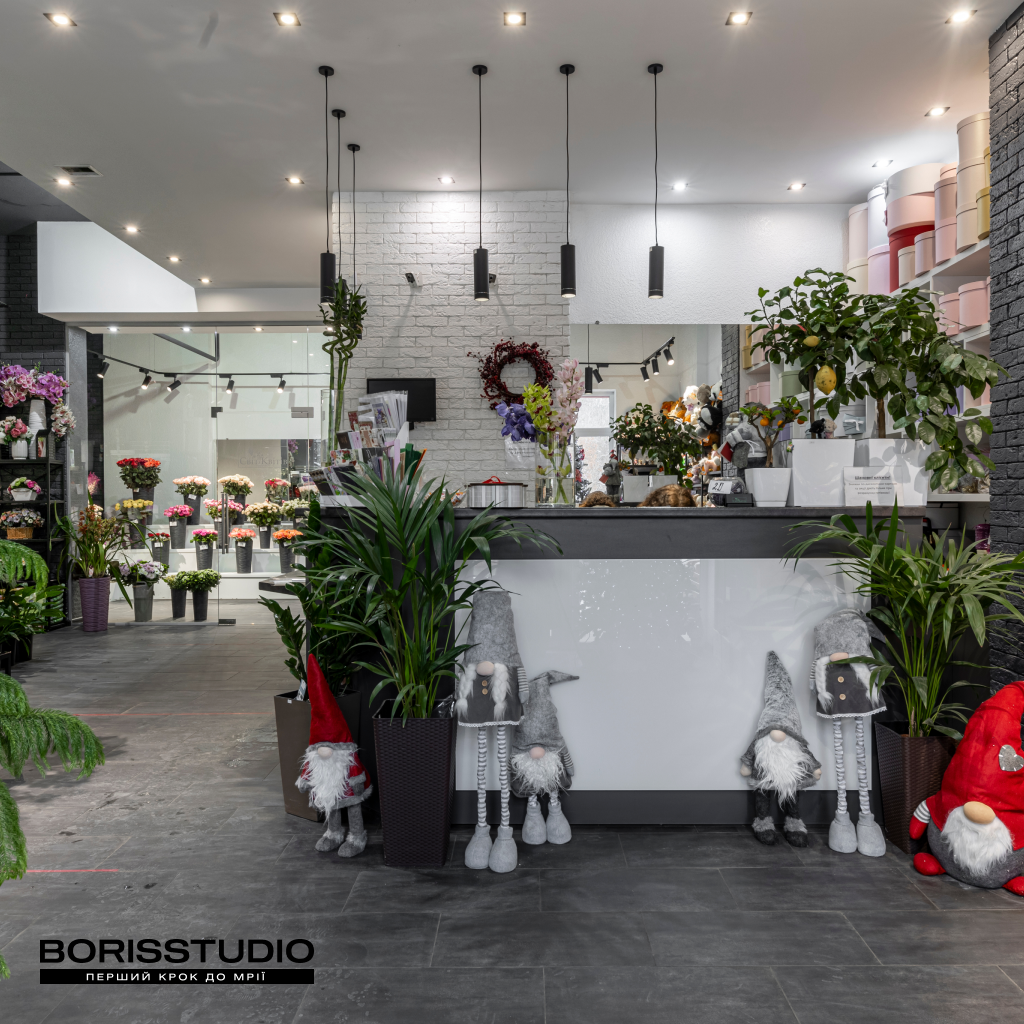 Дизайн інтер'єру квіткового магазину Харків