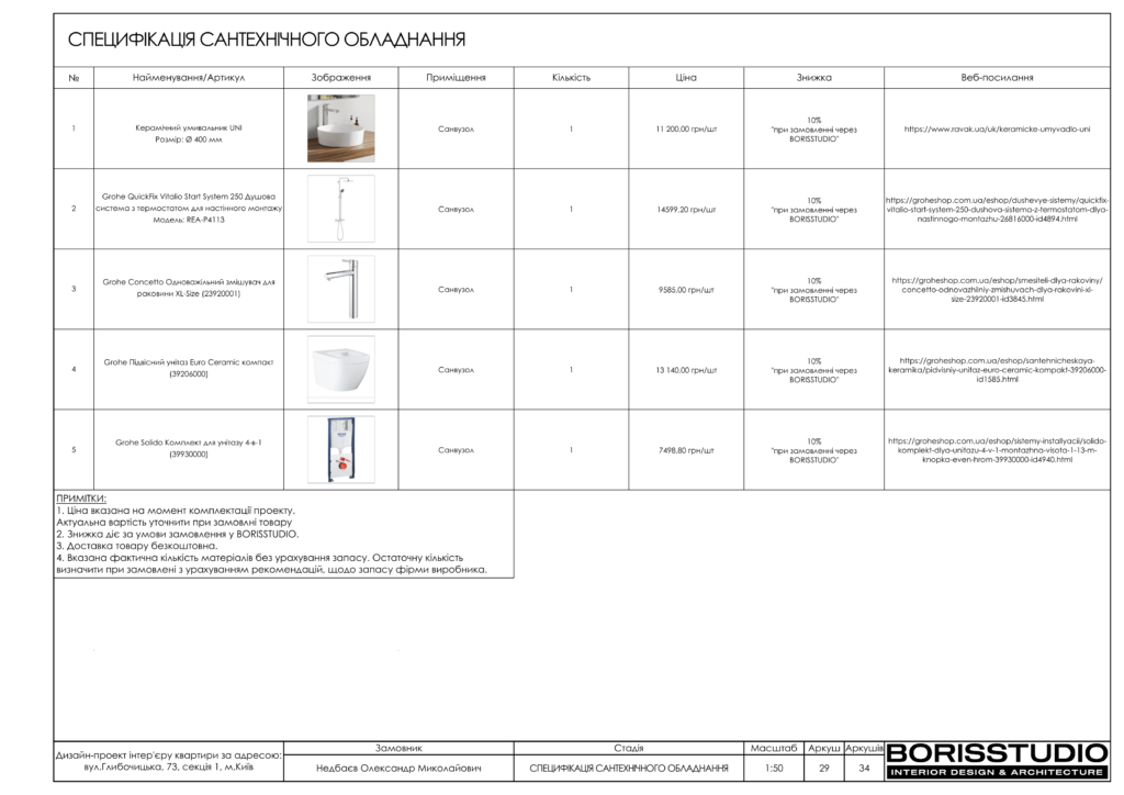Альбом проекту однокімнатної квартири на Подолі, Фото №30
