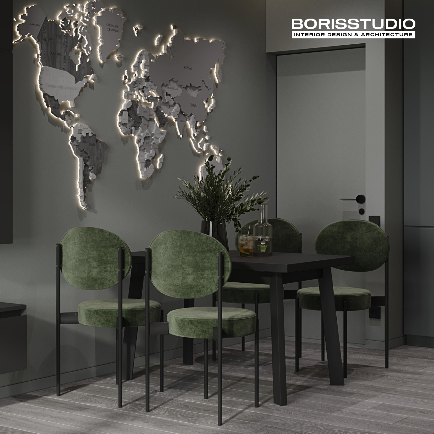 Дизайн интерьера трехкомнатной квартиры в Киеве №1