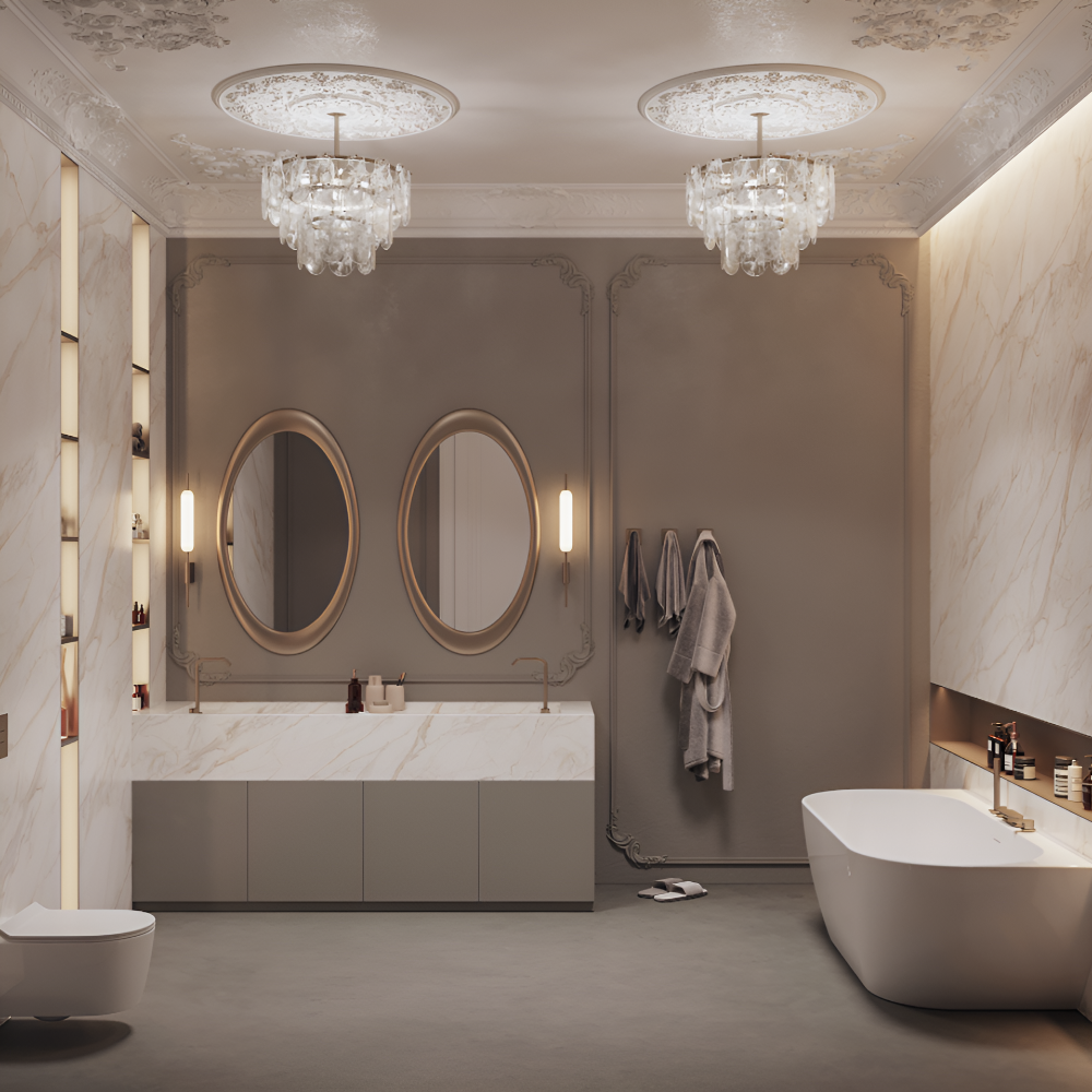 Дизайн-проєкт ванної кімнати у французькому стилі