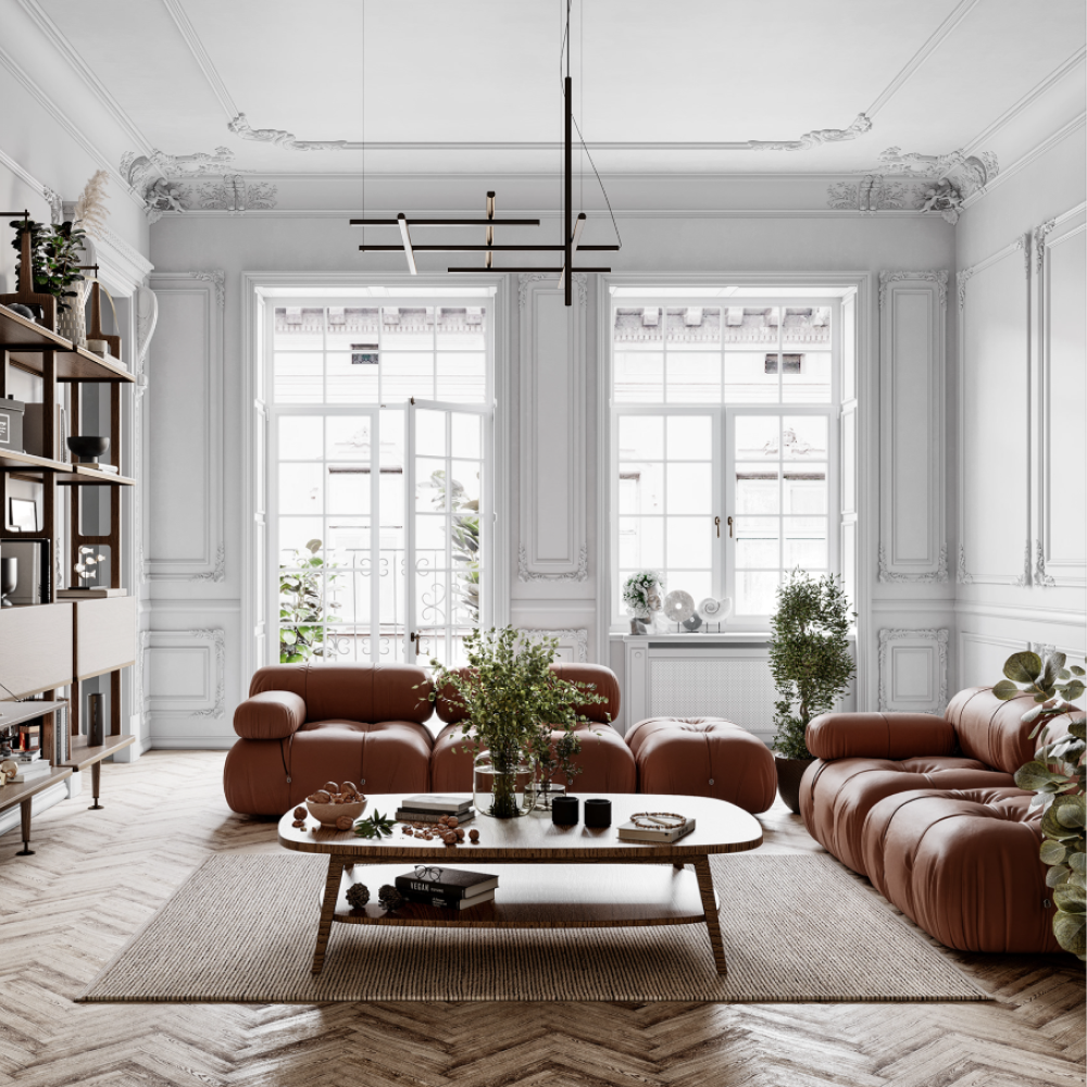 Дизайн-проєкт інтер'єру вітальні у французькому стилі