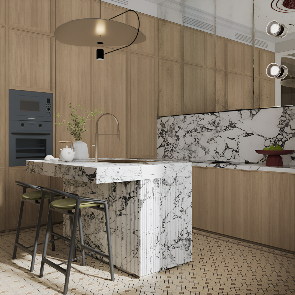 Дизайн-проєкт інтер'єру кухні у французькому стилі