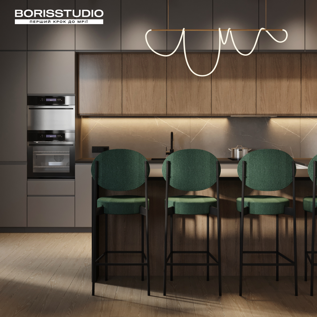 Дизайн мебели в зелёном цвете