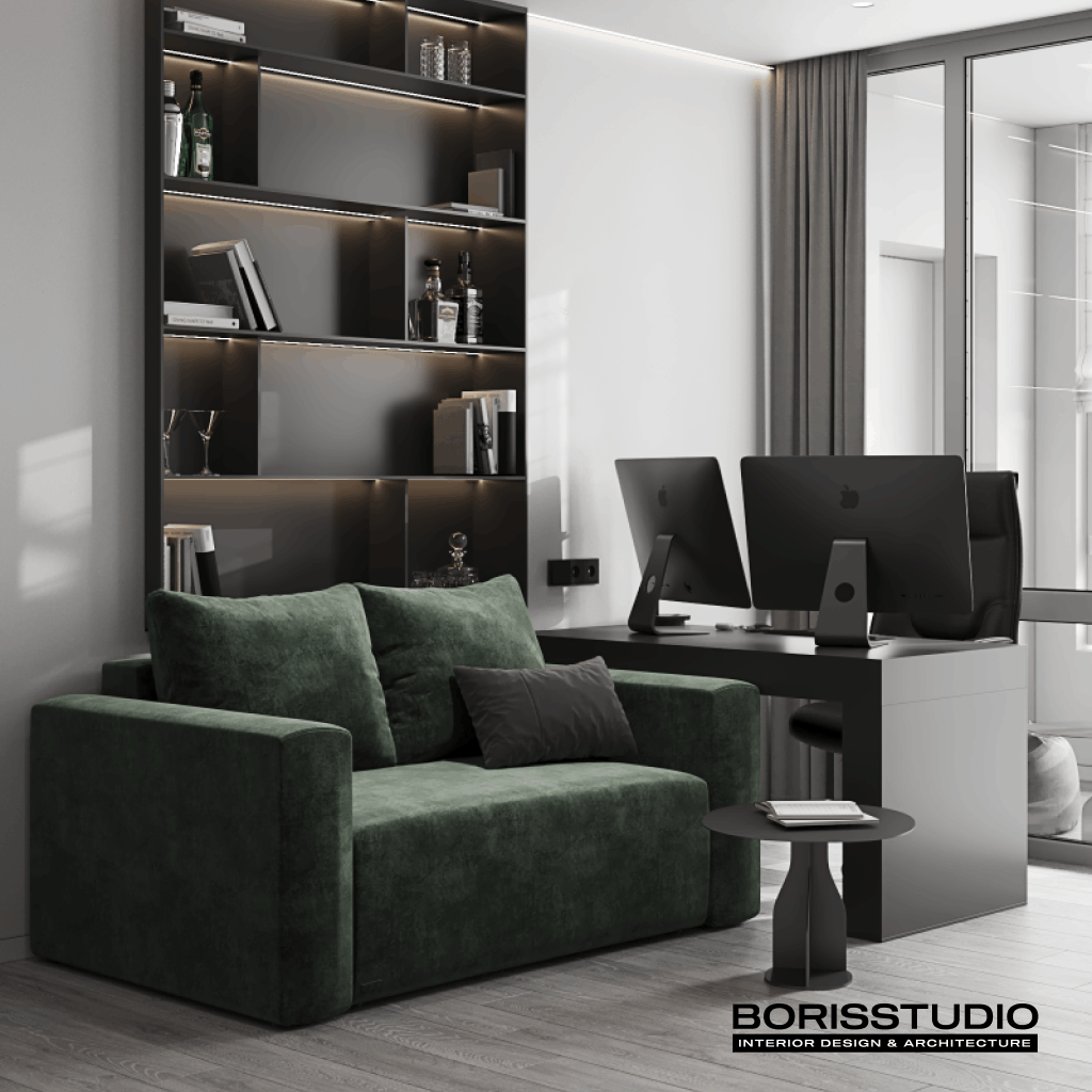 Глубокий зеленый цвет в дизайне интерьера