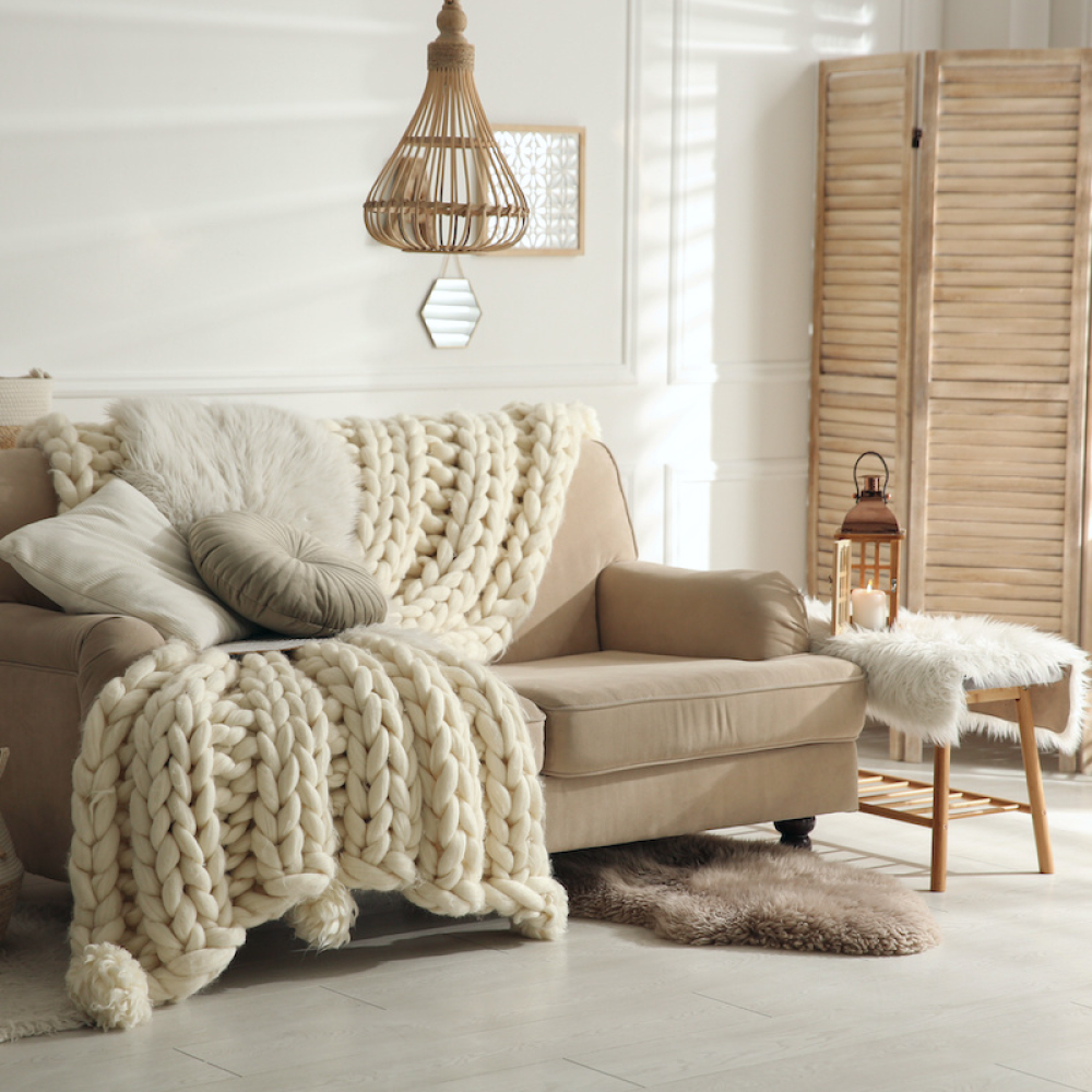 Дизайн вітальні в стилі хюгге