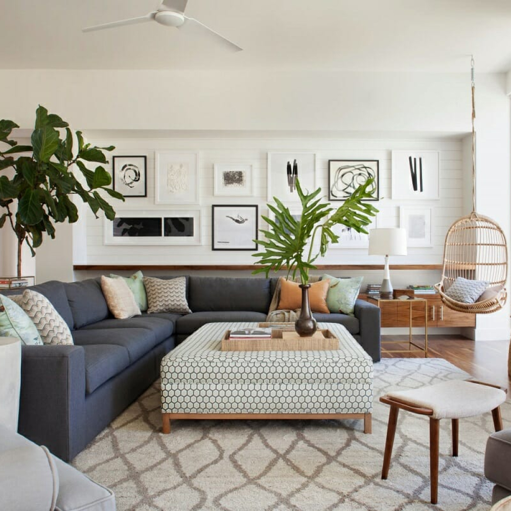 изайн інтер'єру вітальні в стилі хюгге