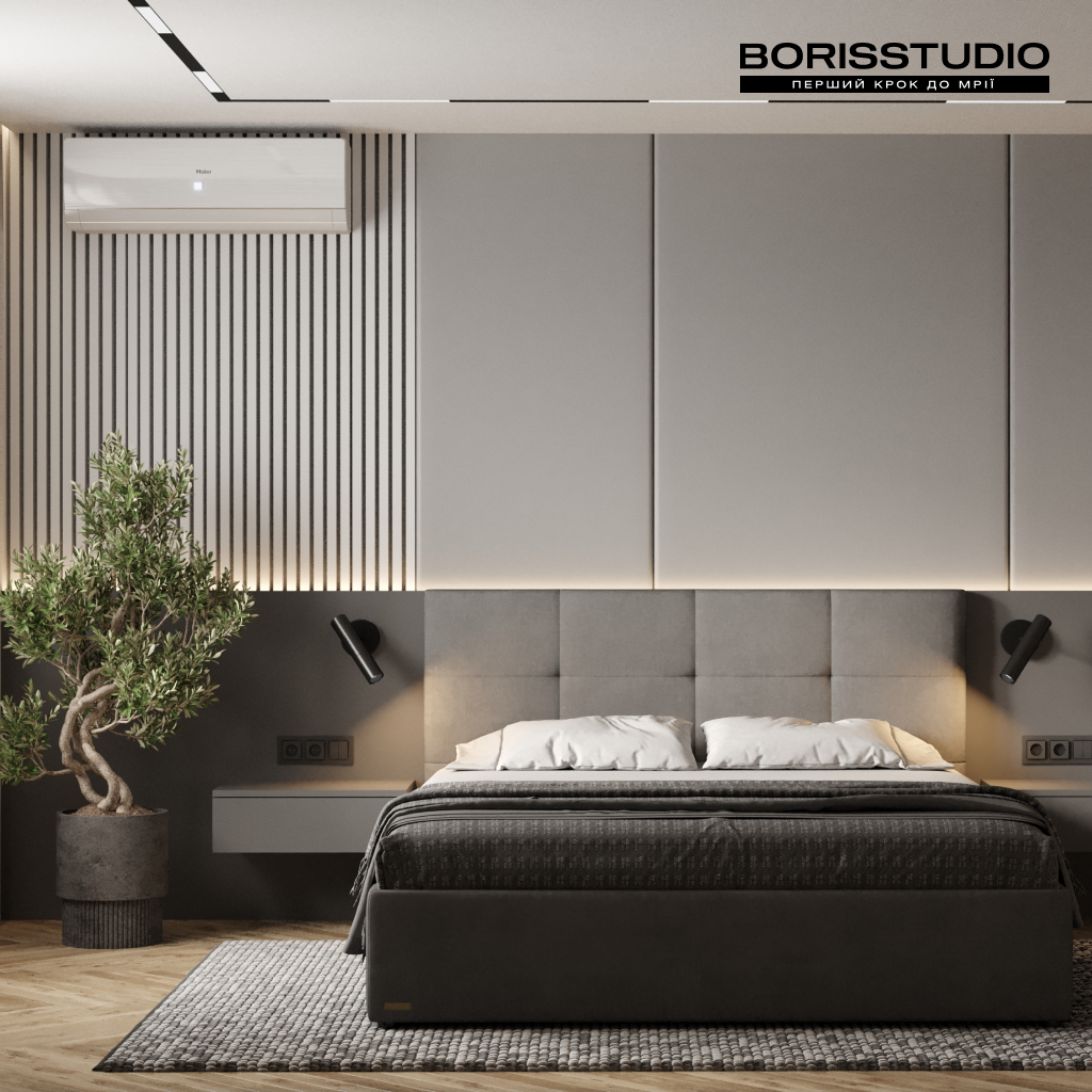 Дизайн спальні у стилі мінімалізм від BORISSTUDIO